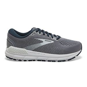 Brooks Addiction GTS 15 Womens Road Running Shoes Grey/Navy/White | USA-UTI542193